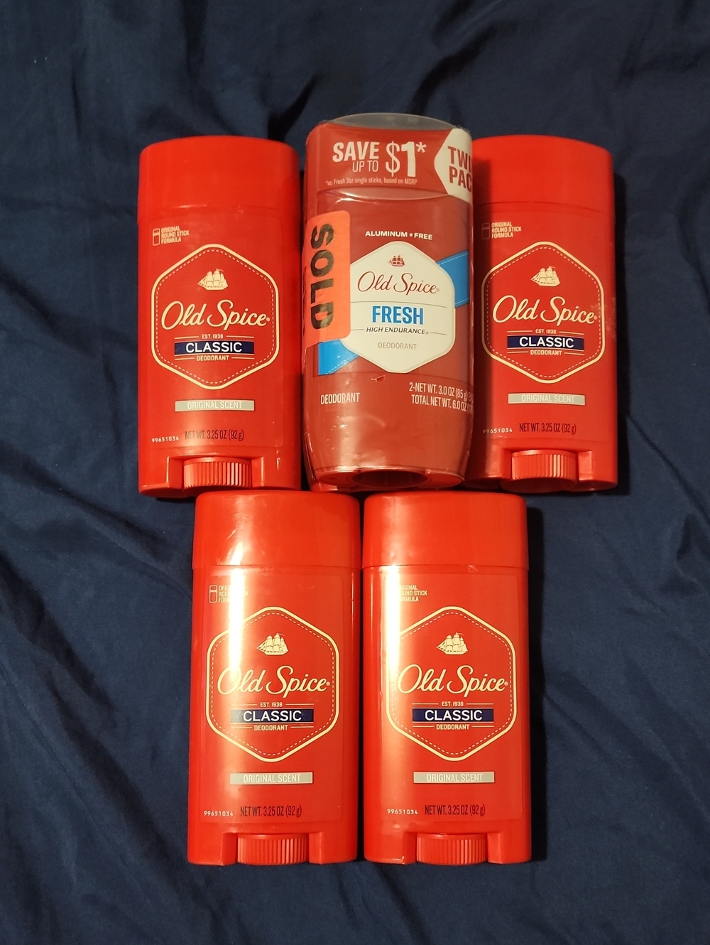 6 Old Spice Classic Red Stick Deodorant - Mens Grooming